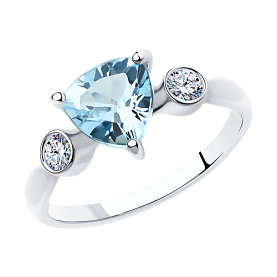 Кольцо SOKOLOV - Серебро 925, Топаз, Фианит (арт. 92011743)