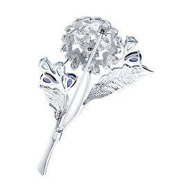 Брошь SOKOLOV - Серебро 925, Синтетический сапфир , Топаз, Эмаль (арт. 92040124)