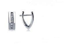 Серьги Platinum Lab. - Платина 950, Бриллиант (арт. ПС-021-04)