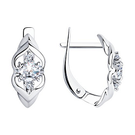 Серьги SOKOLOV - Серебро 925, Фианит (арт. 94022357)
