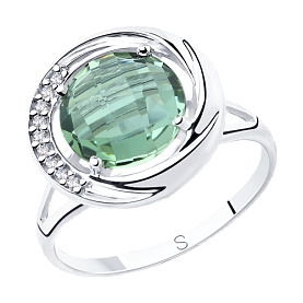 Кольцо SOKOLOV - Серебро 925, Кварц, Фианит (арт. 92011806)