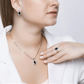 Серьги SOKOLOV - Серебро 925, Агат, Фианит (арт. 92022060)