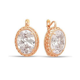 Серьги Красная пресня - Серебро 925, Фианит (арт. 3387613)