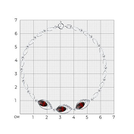 Браслет SOKOLOV - Серебро 925, Гранат, Фианит (арт. 92050092)