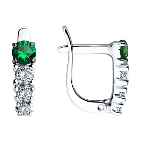 Серьги SOKOLOV - Серебро 925, Swarovski , Фианит (арт. 94026625)