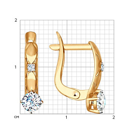 Серьги SOKOLOV - Золото 585, Фианит (арт. 027584)