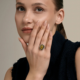 Кольцо SOKOLOV - Серебро 925, Янтарь (арт. 83010306)