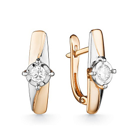 Серьги ЮК Гранат - Золото 585, Фианит (арт. 21803691)