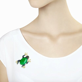 Брошь SOKOLOV - Серебро 925, Кварц, Фианит (арт. 83040023)