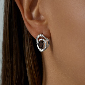 Серьги Diamant - Серебро 925, Гранат, Фианит (арт. 94-320-00630-2)