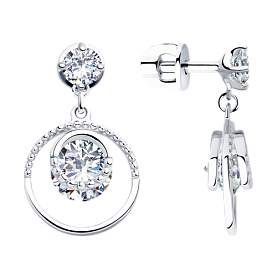 Серьги SOKOLOV - Серебро 925, Фианит (арт. 94023477)