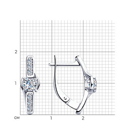 Серьги SOKOLOV - Серебро 925, Фианит (арт. 94023462)