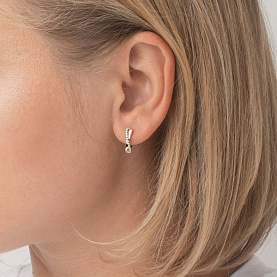 Серьги ЮФ Династия - Золото 585, Фианит (арт. 000542-1102)