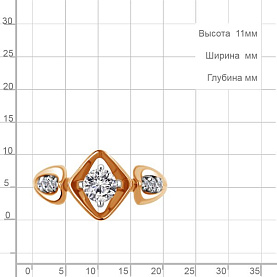 Кольцо Аквамарин - Серебро 925, Фианит (арт. 67315А.6)