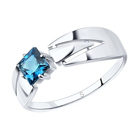 Кольцо SOKOLOV - Серебро 925, Топаз лондон (арт. 92011827)