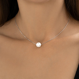 Колье SOKOLOV - Серебро 925, Жемчуг имитация (арт. 94071229)