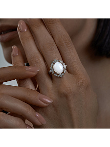 Кольцо SOKOLOV - Серебро 925, Опалит, Фианит (арт. 83010160)
