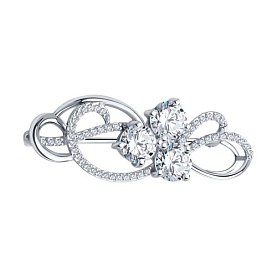 Брошь SOKOLOV - Серебро 925, Фианит (арт. 94040032)