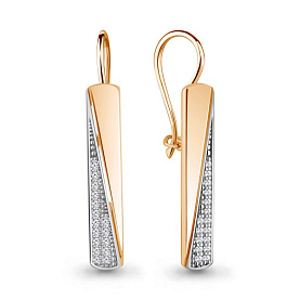 Серьги Аквамарин - Серебро 925, Фианит (арт. 46805А.6)