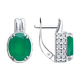 Серьги SOKOLOV - Серебро 925, Агат, Фианит (арт. 92025338)