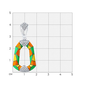 Подвеска Diamant - Серебро 925, Фианит, Эмаль (арт. 94-130-00041-1)