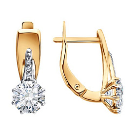 Серьги SOKOLOV - Золото 585, Фианит (арт. 0200993)