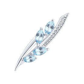Брошь Diamant - Серебро 925, Топаз, Фианит (арт. 94-340-00668-1)