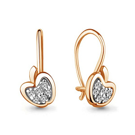 Серьги Аквамарин - Золото 375, Фианит (арт. 45054А.8)