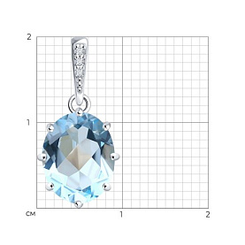 Подвеска Diamant - Серебро 925, Топаз, Фианит (арт. 94-330-02054-1)