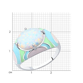 Кольцо SOKOLOV - Серебро 925, Синтетический опал , Эмаль (арт. 83010037)
