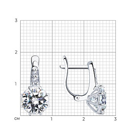 Серьги SOKOLOV - Серебро 925, Фианит (арт. 94025667)