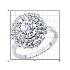 Кольцо SOKOLOV - Серебро 925, Фианит (арт. 94014910-91)