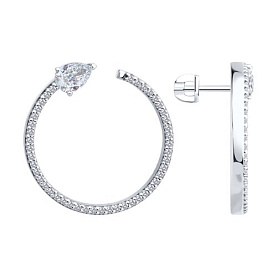 Серьги SOKOLOV - Серебро 925, Фианит (арт. 94026878)