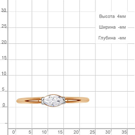 Кольцо Аквамарин - Серебро 925, Фианит (арт. 600275.6)