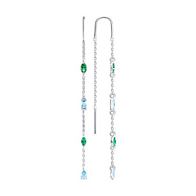 Серьги SOKOLOV - Серебро 925, Фианит (арт. 94027212)