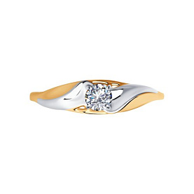 Кольцо SOKOLOV - Золото 375, Фианит (арт. 018068-4)