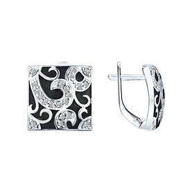 Серьги SOKOLOV - Серебро 925, Фианит, Эмаль (арт. 94021058)