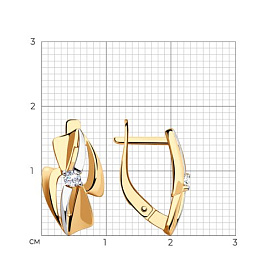Серьги SOKOLOV - Золото 585, Фианит (арт. 028806)