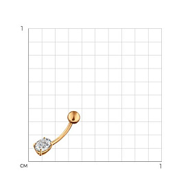Пирсинг SOKOLOV - Золото 375, Фианит (арт. 060184-4)