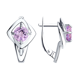 Серьги Diamant - Серебро 925, Аметист (арт. 94-320-00605-2)