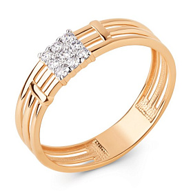 Кольцо ЮФ Династия - Золото 585, Фианит (арт. 026681-1102)