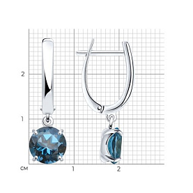 Серьги SOKOLOV - Серебро 925, Топаз лондон (арт. 92022390)
