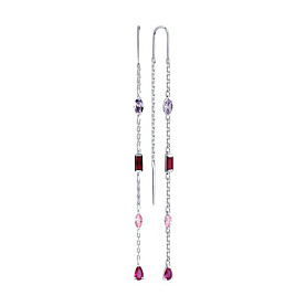 Серьги SOKOLOV - Серебро 925, Синтетический рубин, Фианит (арт. 94027302)
