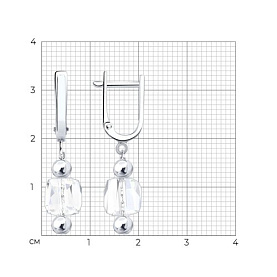 Серьги Diamant - Серебро 925, Стекло (арт. 94-121-00307-1)