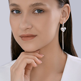 Серьги Diamant - Серебро 925, Гематит (арт. 94-321-00077-1)