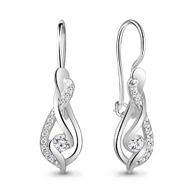 Серьги Аквамарин - Серебро 925, Фианит (арт. 48955А.5)