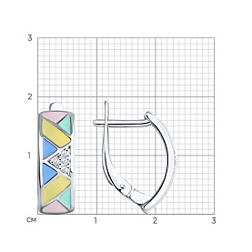 Серьги SOKOLOV - Серебро 925, Фианит, Эмаль (арт. 94022283)