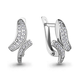 Серьги Аквамарин - Серебро 925, Фианит (арт. 400836А.5)