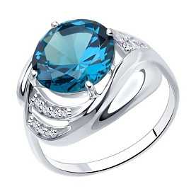 Кольцо SOKOLOV - Серебро 925, Синтетический ситалл , Фианит (арт. 92012061)