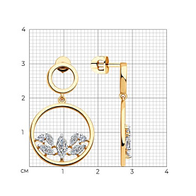 Серьги SOKOLOV - Серебро 925, Фианит (арт. 93020924)